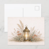 Soft Neutral Boho Lantern Floral Arrangement Briefkaart (Voorkant / Achterkant)