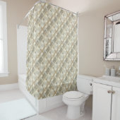 Soft Neutral Curtain Modern Geometric Bathroom Douchegordijn (In situ)
