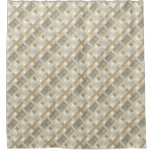 Soft Neutral Curtain Modern Geometric Bathroom Douchegordijn (Voorkant)