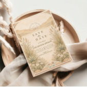 Soft Neutral Desert Florals Wedding Save The Date