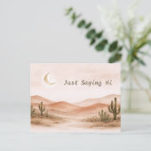 Soft Neutral Desert Moonlight Cactus Landscape Briefkaart (Staand voorkant)