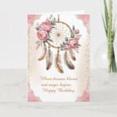 Soft Neutral Floral Birthday Kaart (Voorkant)