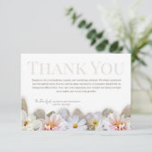 Soft Neutral Floral Funeral Thank You Card Bedankkaart (Staand voorkant)