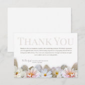 Soft Neutral Floral Funeral Thank You Card Bedankkaart (Voorkant / Achterkant)