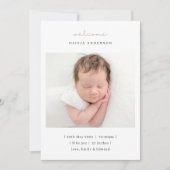 Soft Neutral Florals Birth Announcement Aankondiging (Voorkant)