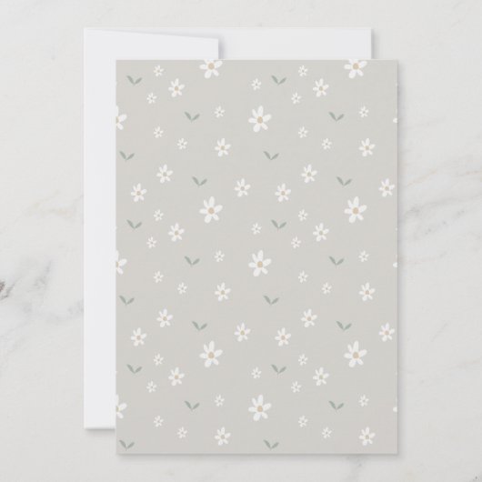 Soft Neutral Florals Birth Announcement Aankondiging (Achterkant)