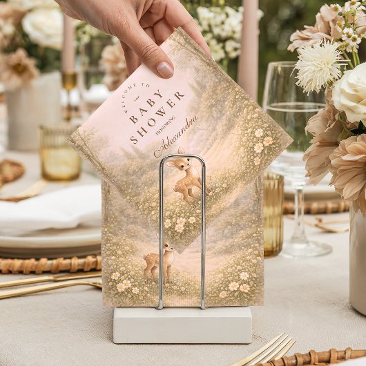 Soft Neutral Forest Critters Baby Shower Servet