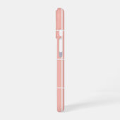 Soft Neutral Grid Pattern Minimal Check Design iPhone 16 Hoesje (Linkerkant)