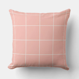 Soft Neutral Grid Pattern Minimal Check Design Kussen