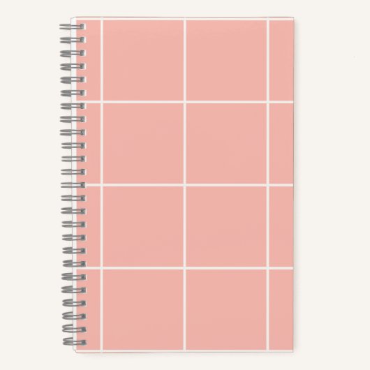 Soft Neutral Grid Pattern Minimal Check Design Notitieboek (Voorkant)