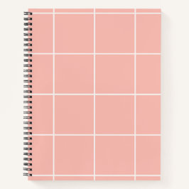 Soft Neutral Grid Pattern Minimal Check Design Notitieboek