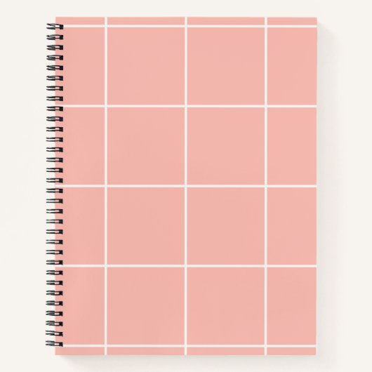 Soft Neutral Grid Pattern Minimal Check Design Notitieboek (Voorkant)