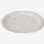 Soft Neutral Heart Pattern Paper Plate Papieren Bordje (Gekanteld)