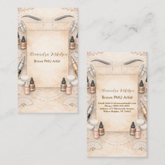 Soft Neutral PMU Studio Branding Visitekaartje (Voorkant / Achterkant)