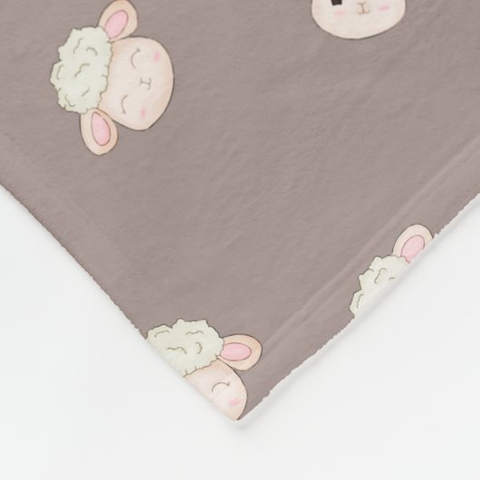 Soft Neutral Sheep Baby Blanket - Cute Nursery Fleece Deken (Hoek)
