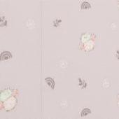 Soft Neutral Sheep Kids Room/ Nursery Wallpaper Behang (Zoom)