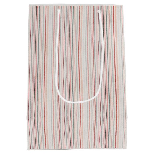 Soft Neutral Stripe Gift Bag Medium Cadeauzakje (Achterkant)