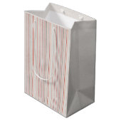 Soft Neutral Stripe Gift Bag Medium Cadeauzakje (Achterkant Gekanteld)