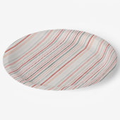 Soft Neutral Stripe Pattern Paper Plates Papieren Bordje (Gekanteld)