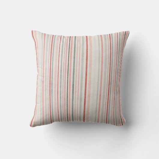 Soft Neutral Stripe Throw Pillow Kussen (Achterkant)