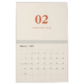 Soft Neutral Tones Minimalist Design Calendar Kalender (Feb 2027)