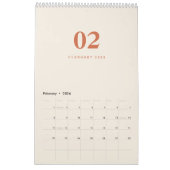 Soft Neutral Tones Minimalist Design Calendar Kalender (Feb 2026)