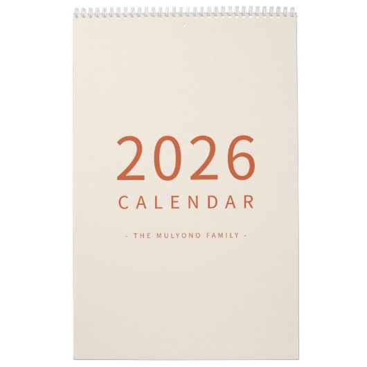Soft Neutral Tones Minimalist Design Calendar Kalender (Hoes)