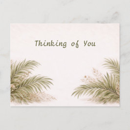 Soft Neutral Tropical Palm Botanical Watercolor Briefkaart