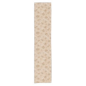 Soft Neutral Wildflower Botanical Pattern Korte Tafelloper (Voorkant)