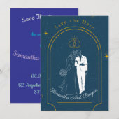 Soft Night Romance , Wedding Save the Date Card Kaart (Voorkant / Achterkant)