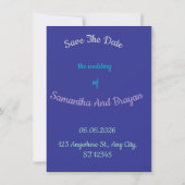 Soft Night Romance , Wedding Save the Date Card Kaart (Achterkant)