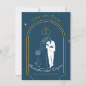 Soft Night Romance , Wedding Save the Date Card Kaart (Voorkant)