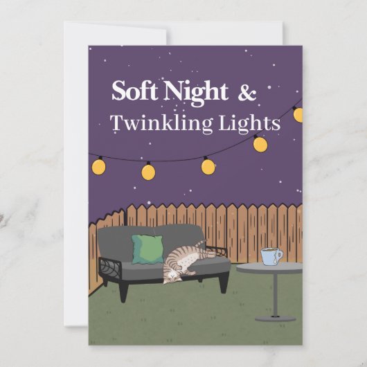 Soft Night & Twinkling Lights – Cozy Evening  Invi Kaart (Voorkant)
