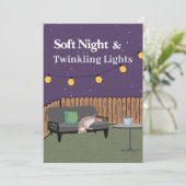 Soft Night & Twinkling Lights – Cozy Evening  Invi Kaart (Staand voorkant)