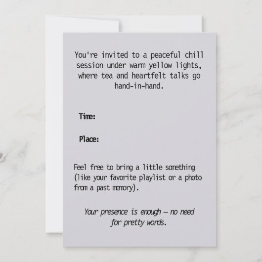 Soft Night & Twinkling Lights – Cozy Evening Invi Kaart (Achterkant)