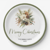 Soft Nordic Christmas Personalized Family Party  Papieren Bordje (Voorkant)