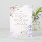 Soft Ocean Beach bruiloft Kaart (Staand voorkant)