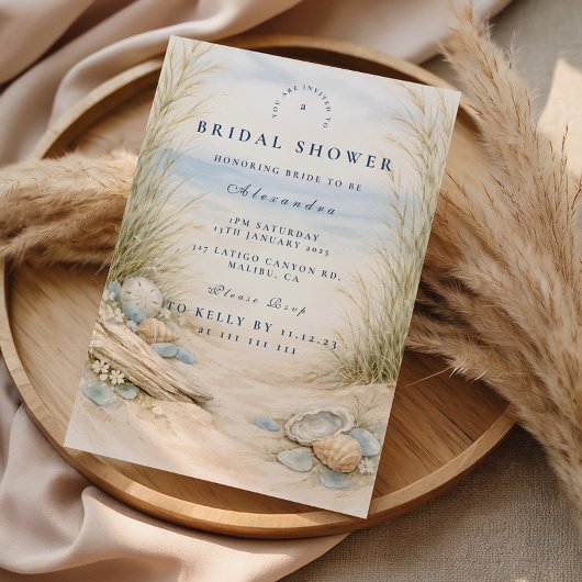 Soft Ocean Blue Bridal Shower Kaart