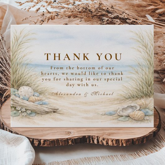 Soft Ocean Breeze Wedding Bedankkaart