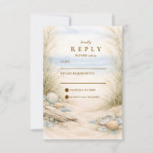 Soft Ocean Breeze Wedding RSVP Kaartje (Voorkant)