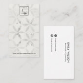 SOFT OFF WITTE BLOEM 3 STUD OORBEL DISPLAY KAART VISITEKAARTJE (Voorkant / Achterkant)