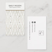 SOFT OFF WITTE BLOEM 3 STUD OORBEL DISPLAY KAART VISITEKAARTJE (Voorkant / Achterkant)