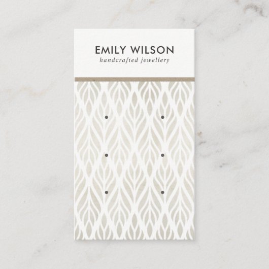 SOFT OFF WITTE BLOEM 3 STUD OORBEL DISPLAY KAART VISITEKAARTJE (Voorkant)