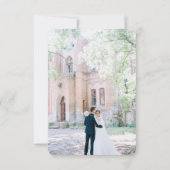 Soft Ombre Gardenia White & Dusty Blue Wedding Bedankkaart (Achterkant)