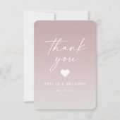 Soft Ombre Mauve Pink & Gardenia White Wedding Bedankkaart (Voorkant)