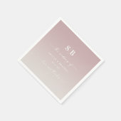 Soft Ombre Mauve Pink Off-White Wedding Monogram Servet (Hoek)