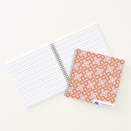Soft Orange & Pink Floral Geometric Notebook – Aes Notitieboek (Binnen)