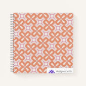 Soft Orange & Pink Floral Geometric Notebook – Aes Notitieboek (Voorkant)