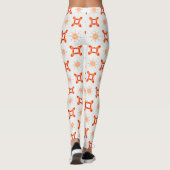Soft Orange-Red Floral & Frame Pattern Leggings (Achterkant)