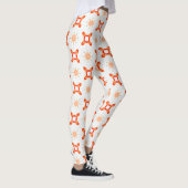 Soft Orange-Red Floral & Frame Pattern Leggings (Rechts)